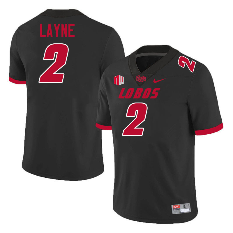 Jack Layne UNM Lobos Jersey,New Mexico Lobos Football Jersey,Uniforms-Black
